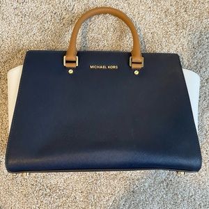 Navy Michael Kors Satchel
